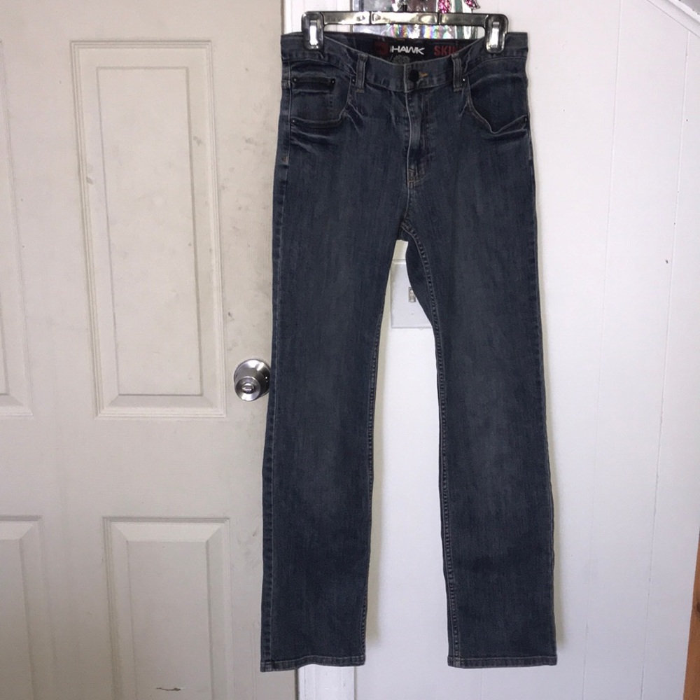 Blue skinny jeans